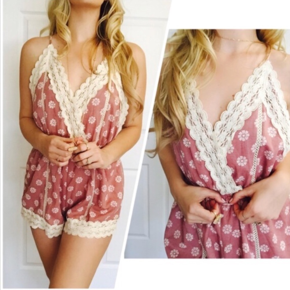 Adorable pink & Floral Boutique Romper